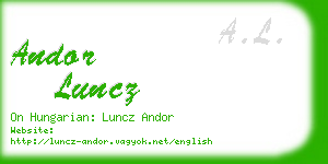 andor luncz business card